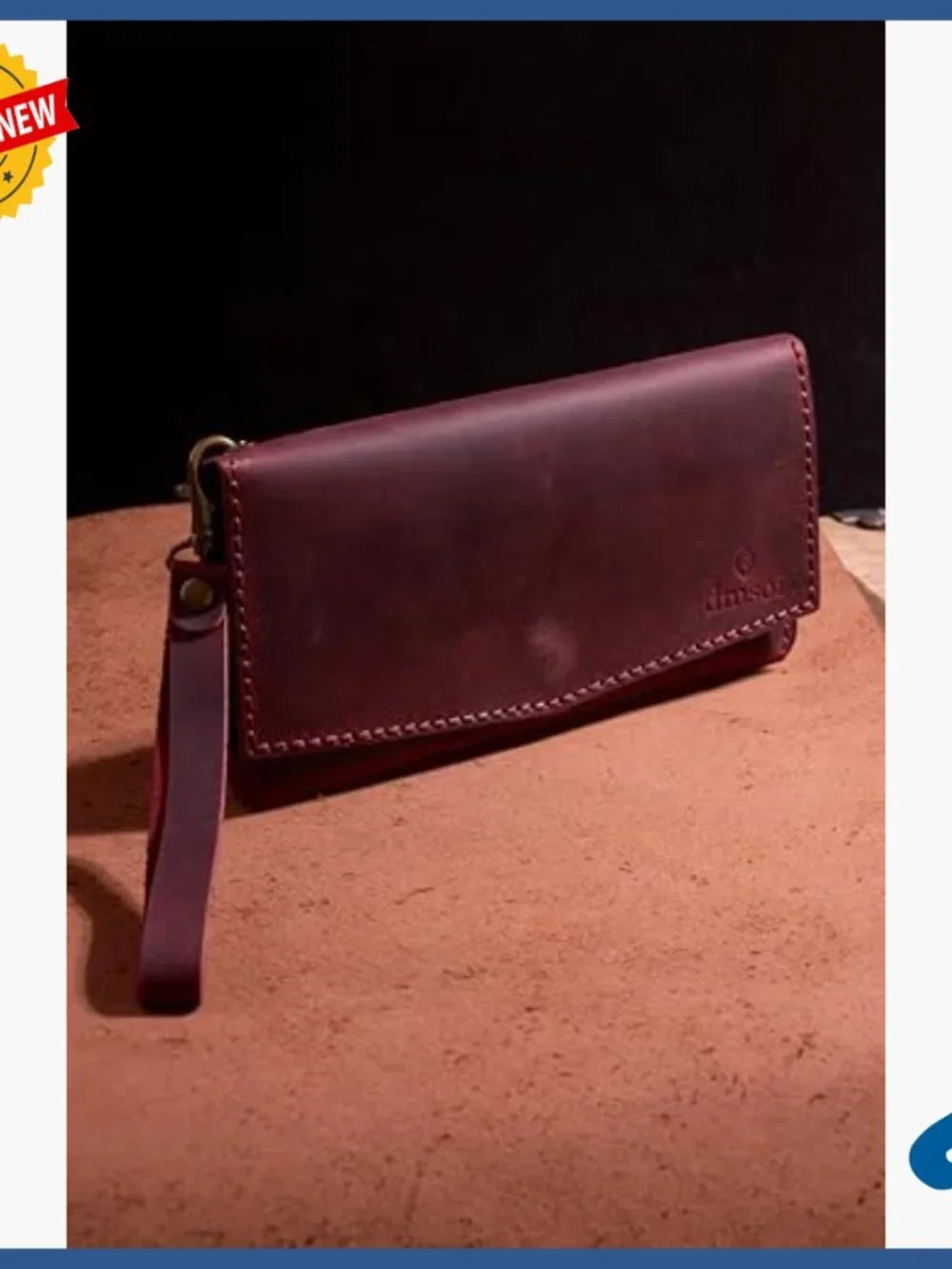 Handmade Leather Wristlet Wallet Fits Phone 6 Card Slots Slim Organizer